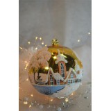 Kerstbal  12 cm geel